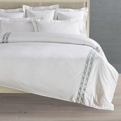 Diamond Lattice Bedding Collection - White, White Shams, Standard White Sham - Frontgate Resort Collection™