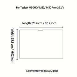 "TEMU Boonget 9h Hardness Tempered Glass Screen Protector For Teclast M50/m50 Pro (10.1") - Bubble-free, Scratch-resistant,"