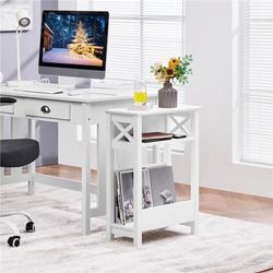 TEMU Yaheetech Sofa Side Table With Storage Shelf, 3 Tier Slim End Table Modern Sofa Table For Narrow