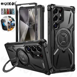Case for Samsung Galaxy S24 Ultra S24 Plus S23 Magnetic Guardian Heavy Duty Shock Absorption Body Protective Rotatable Kickstand