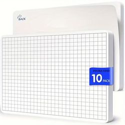 "TEMU Pet Double-sided Dry Erase Grid Sheets For Math Practice - 8"x12" Tabletop Whiteboard Sheets, 10-pack For Homeschool, Teachers, And Classroom Use"