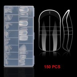 TEMU 150pcs Polygel Toenail Extension Molds, Full Cover Reusable Acrylic Nail Tips Forms, Odorless, Easy Application, 15 Sizes