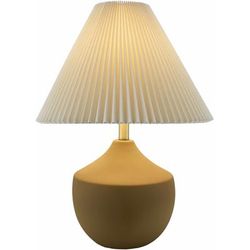 Felixdorf 22"H x 17"W x 17"D Rustic Dark Red/White/Metallic - Brass/Translucent Table Lamp - Boutique Rugs