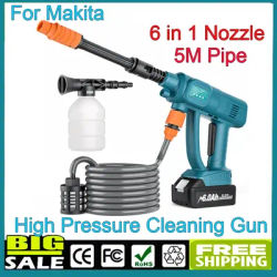 High Pressure Cleaning Gun For Makita 18V Battery Tool Washing Machine Portable 6 in 1 Water Nozzle For Car Window Floor Washing