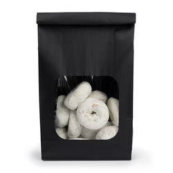 Black Kraft Tin Tie Bag w/ Window 2 lb 6" x 2 3/4" x 10 1/2" 100 Pack TTW3B