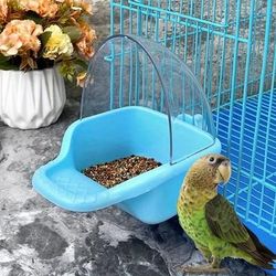 TEMU Bird Bath Tub For Cage, Parrot Feeding , Food Cup For Birds, Pe Material Feeder Accessory For Lovebirds, Canary, - 1 Piece