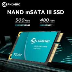 PHIXERO mSATA III SSD Internal Solid State Drive 6Gbps 3D NAND 128GB 256GB HDD 512GB 1TB SSD 500MB/S for Laptop Desktop Desktop