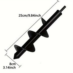 TEMU 1/2/3pcs Spiral Steel Garden Drill For Efficient Planting And Soil Loosening Garden Garden Soil Loosening Spiral Drill For Planting Tools Alloy Ground Drill Spiral Drill Head