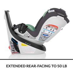 Evenflo GOLD SensorSafe Revolve 360 Slim 2-in-1 Rotational Convertible Car Seat with Green & Gentle