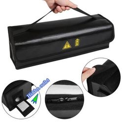 TEMU E-bike Fireproof Battery Storage Case - Glass Fiber, Heat Resistant Up To C, Waterproof And Explosionproof, Uncharged, For Electric Bicycle Battery Safety And Charging - Black