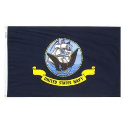 Annin Flags US Navy Nylon Flag Navy Blue/White/Yellow 3ft x 5ft 439030R
