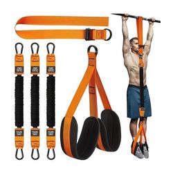 TEMU 5pcs Pull-up Assist Belt Set, Adjustable Weight Size, Heavy-duty Resistance Bands With Adjustable Resistance - Latex Fiber, Knee And Foot Support For Strength Training 5pcs