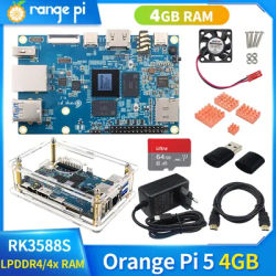 Orange Pi 5 4GB RAM Rockchip RK3588S 8 Core Gigabit Ethernet Single Board Computer Support Orange Pi OS Android12 Debian11