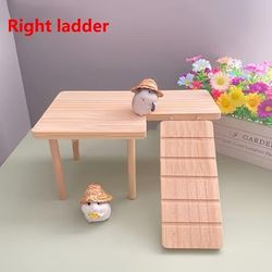 TEMU Wooden Hamster Platform Toy Supplies For Hamsters, Featuring A Two-layer Scenic Table With Stairs And A Hiding House For Golden Hamsters.