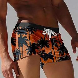 Per uomo Albero di Cocco Piante Tropicali Costumi da bagno Pantaloncini da mare Pantaloncini da Surf Misura del girovita medio Stampa 3D Hawaiano Surf Ferie Spiaggia Coulisse con fodera in rete