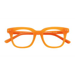 Unisex s square Orange Acetate Prescription eyeglasses - Eyebuydirect s Romy