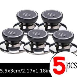 TEMU 5pcs Acrylic Pot Lid Handles, Anti-scalding Glass Pot Lid Heads, Kitchen Accessories, No Electricity Needed