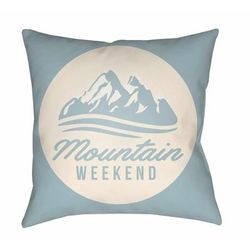 Malabago 16" Square Cottage Pillow plush Sky Blue/Beige/Pearl/Slate Blue/Medium Gray/Metallic Silver/Ash Outdoor Throw Pillow - Boutique Rugs