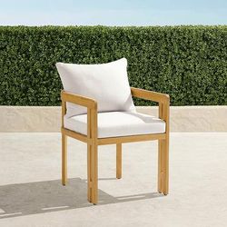 Set of 2 Porticello Dining Chairs with Cushions in Natural Teak - Sailcloth Cobalt - Frontgate