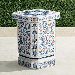 Azura Handpainted Umbrella Table - Frontgate