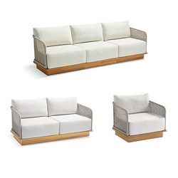 Mallorca Seating Replacement Cushions - Ottoman, Rumor Snow - Frontgate