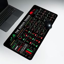 TEMU The Of Trading: Premium Stock & Chart Mouse Pad With Non-slip Rubber Base, Precision Locking Edge, Keyboard Compatible, 90x40cm - Ideal For And Office Use, Gaming Mouse Pad