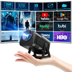 XGODY 4K 12000 Lumen 180° Rotatable/Portable Projector Smart 5G WiFi BlT 5.2 Android TV Home Theater Movie Beamer Bluetooth