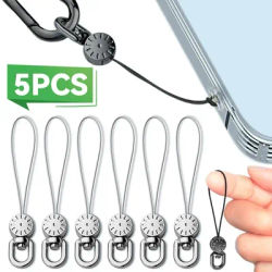 5/1PCS Hand Wrist Lanyard Strap String Short Phone Wrist Strap Metal 360 Degree Rotatable Security Anti-lost Wristband Lanyard