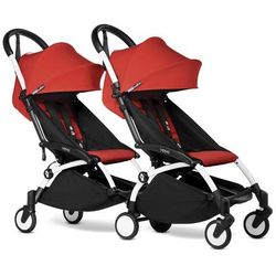 Babyzen YOYO Connect Double Stroller 6+ / 6+ Bundle - White / Red