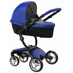 Mima Xari Complete Stroller, Black - Royal Blue / Black & White