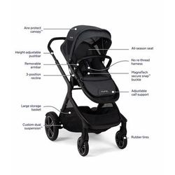Nuna DEMI Grow + PIPA RX Twin Travel System with Aire Protect Canopy + Classic Canopy - Ocean