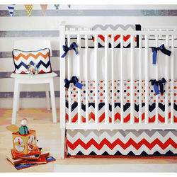 New Arrivals Zig Zag Rugby 3 Piece Baby Crib Bedding Set