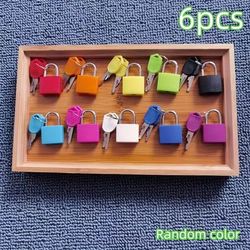 TEMU 6pcs Mini Padlocks With Keys - Alloy Luggage And Bag Locks, Ideal For Bags, Doors, And Storage - Assorted Colors