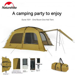 Naturehike Dunes 10.9 Outdoor Camping 1 Bedroom 1 Hall Ridge Tent 75D Waterproof Double Layer Mesh Yarn Tent With Chimney Mouth