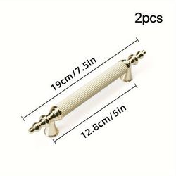 TEMU 2pcs Premium Polished Aluminum Alloy Cabinet Handles - , Easy-to-install Drawer Pulls For Kitchen & Bathroom Furniture With And Corrosion-resistant