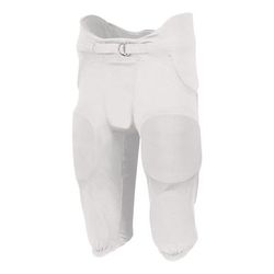 Russell Athletic F25PFW Youth Integrated 7-Piece Pad Football Pant in White size XL | Polyester