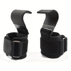 TEMU 1pair Weight Lifting Hooks, Hand Grip Support Wrist Straps For Men And Women, 8mm Padded Neoprene Wrist Band For Powerlifting & Pull Up Bar