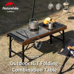Naturehike Outdoor Portable 3.6kg Igt Folding Table Camping Picnic Bbq Aluminum Alloy Table Combined Cooking Table 30kg Bearing