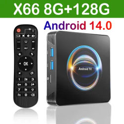 2025 X66 Smart TV Box Android 14 8G 32GB 64GB 128GB Rom Set Top Box Wifi6 AV1 RK3528 Quad Core 5G Wifi Google Voice Media Player