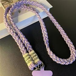 TEMU 1pc Fashion Phone Lanyard, Creative Braid Three-strand Weave Shoulder Strap, Durable Long Nylon Lanyard With Adjustable For Secure Phone Carrying