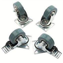 TEMU 4x 50mm Rubber Swivel Castor Wheels Trolley Heavy Duty For Furniture With Brakes