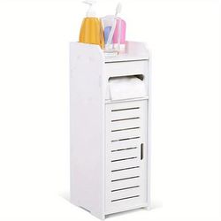 TEMU White Wooden Bathroom Cabinet Toilet Storage Saver - , Non-, And - Ideal For Bathroom Use (small)