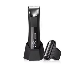 TEMU 2-in- Hair Trimmer & Groin Shaver - Dual-head, Smooth & Scratch-free, Lightweight With Travel Lock, Led Display, Usb Rechargeable, Stainless Steel Blades, 60+ Minutes