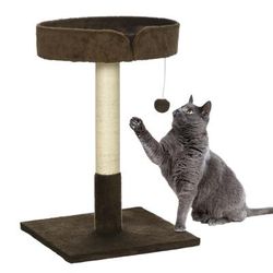 TEMU Small Cat Tree For Indoor Cats With Sisal Scratching Post Kitten Bed Cushion Ball Toy, Brown, 45x45x70 Cm