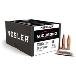 USED Nosler 54801 AccuBond 270 Caliber 150 GR Spitzer Point 50 Box EDEMO2 Used Condition Like New Inspect and Rebox
