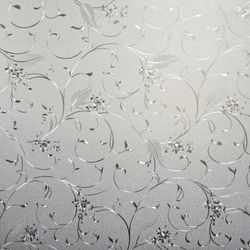 TEMU 1pc Vine Pattern Privacy Window Film - Pvc, Electrostatic Adhesive, 10mil Thick - Decorative Glass Door & Window Cling For Home Decor