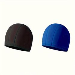 TEMU 2pcs Breathable Swimming Cap With Non-slip Design And Ear Protection For Men And Women - Pool, Beach, And Summer Fun