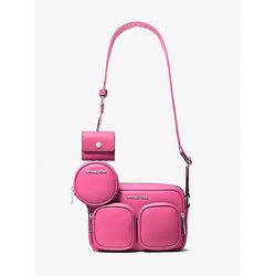 Michael Kors Jet Set Leather Medium Crossbody Bag with Case for Apple Airpods Pro® Pink One Size