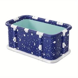 TEMU Foldable Freestanding Bathtub For Adults, Standing Soaking Bath Tub, Bathtub Bathroom Spa, Thickening With Thermal Foam To Temperature, Foldable Portable Spa Bathtub For Hot Bath Ice Bath