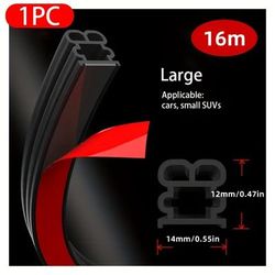 TEMU 52.5 Feet Universal Self-adhesive Door Seal Strip, Sponge Rubber Weather Stripping For Car, Truck, Suv, Rv, Boat - Non-waterproof, Fits Windows And Doors, Noise Reduction Effect